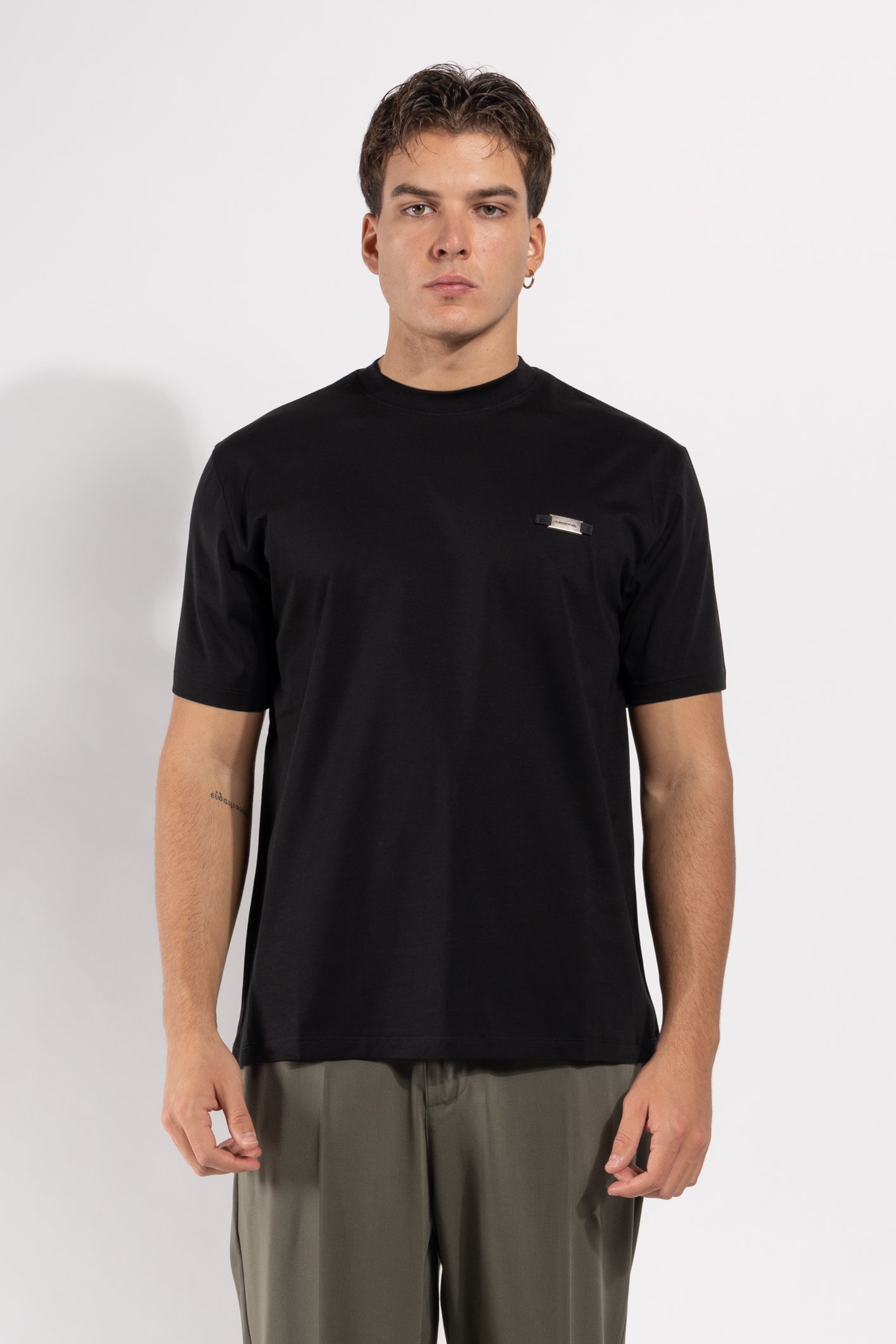 T-shirt Gavroche in cotone mercerizzato con targhetta applicata