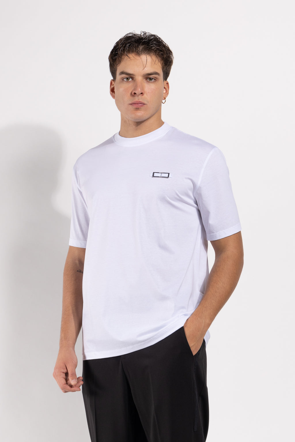 T-shirt Gavroche in cotone mercerizzato con targhetta applicata