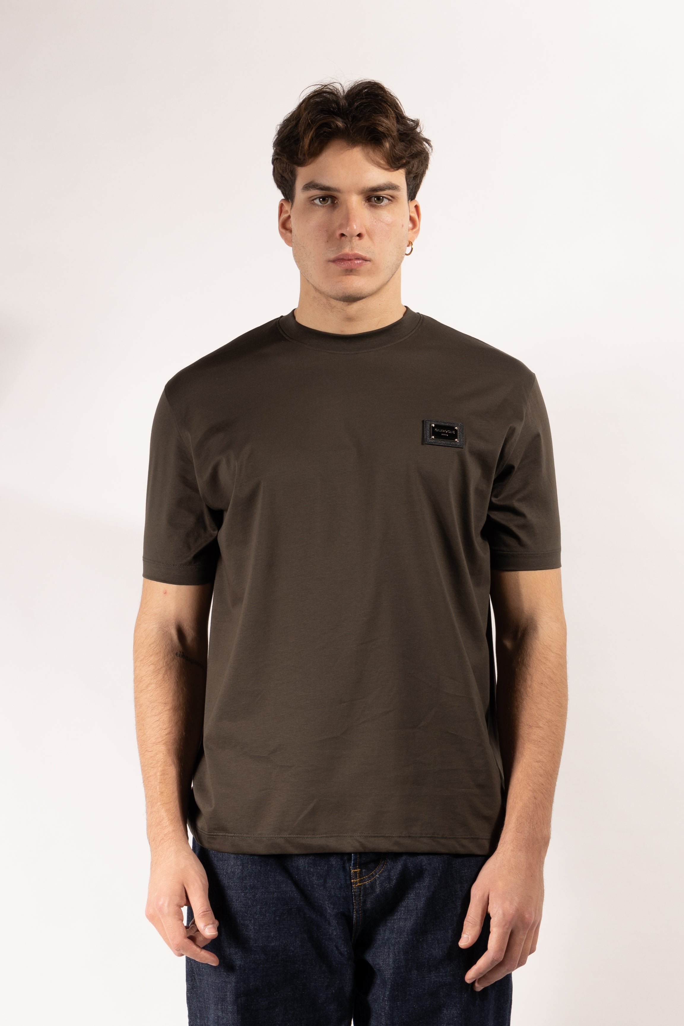 T-shirt Gavroche in cotone mercerizzato con placca logata