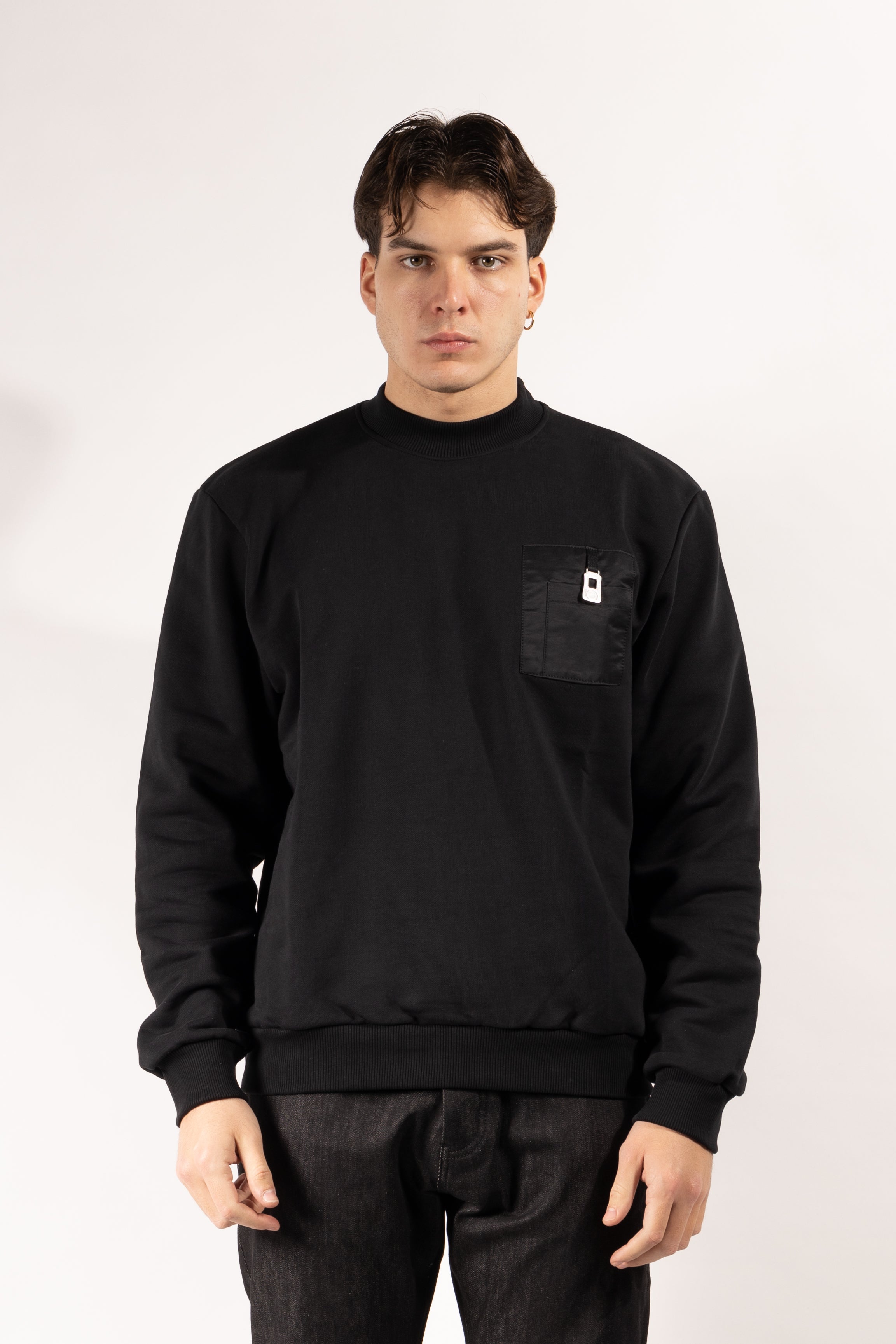 Felpa Gavroche girocollo in cotone con taschino tecnico