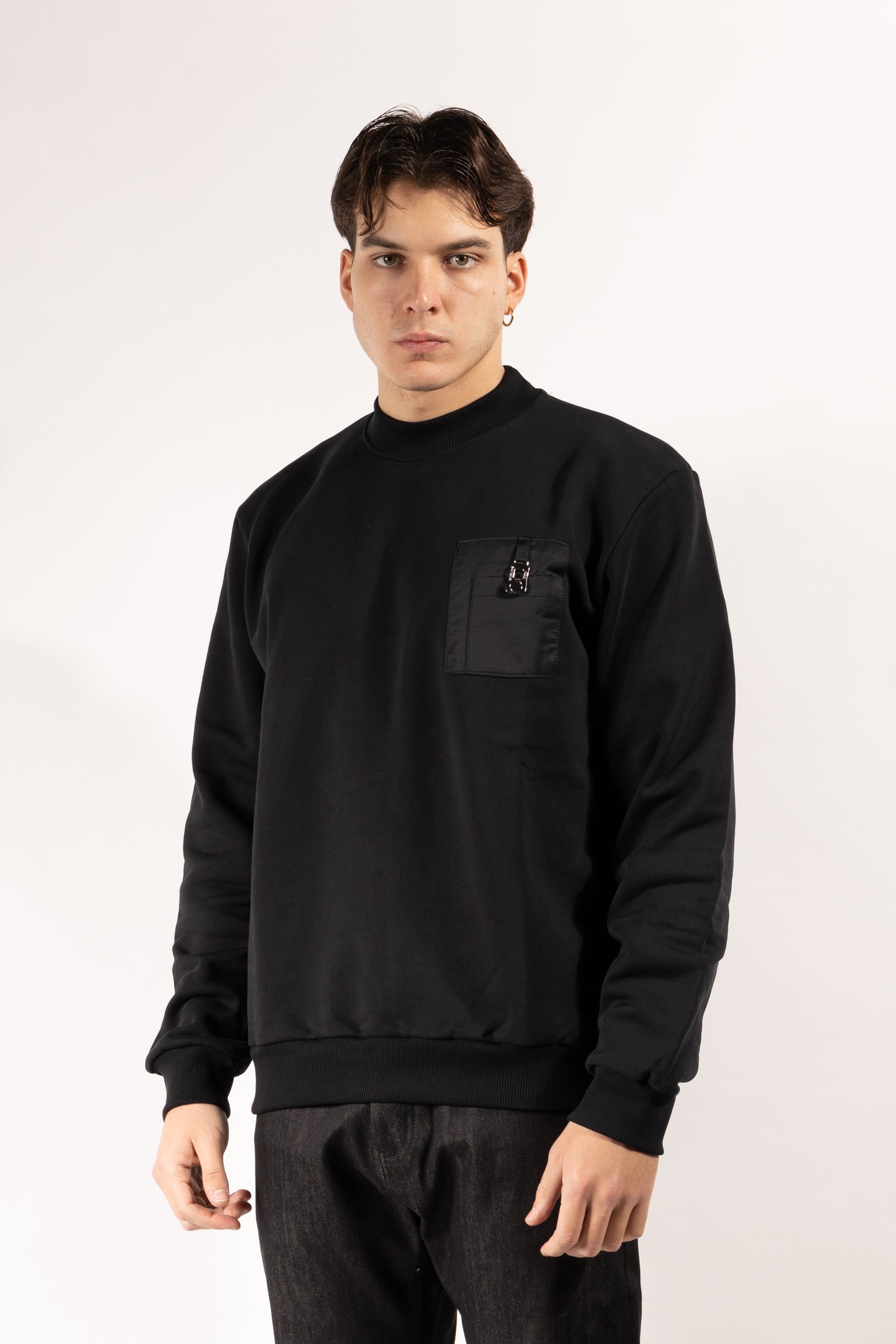 Felpa Gavroche girocollo in cotone con taschino tecnico