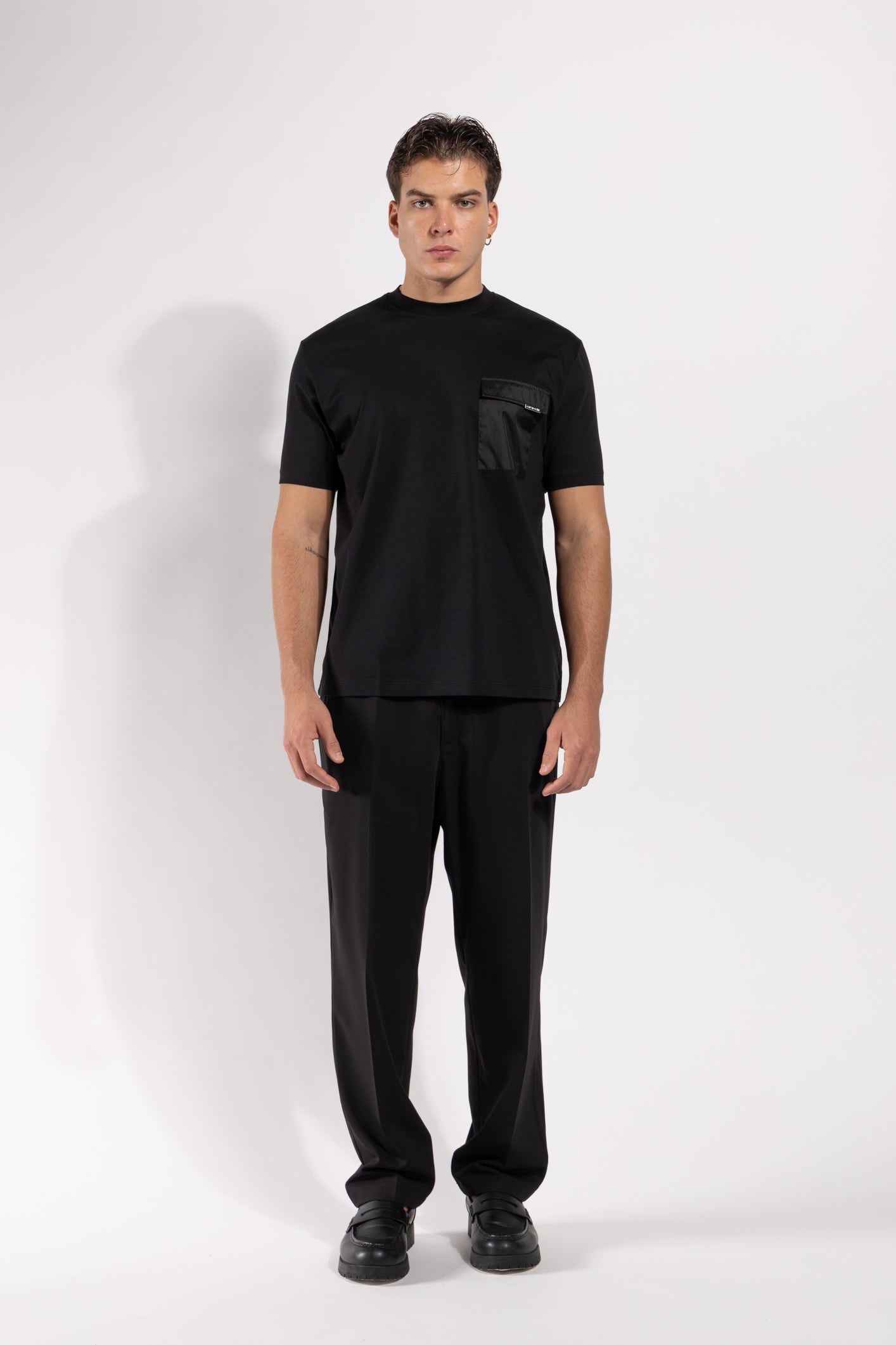 T-shirt Gavroche in cotone con taschino tecnico a contrasto