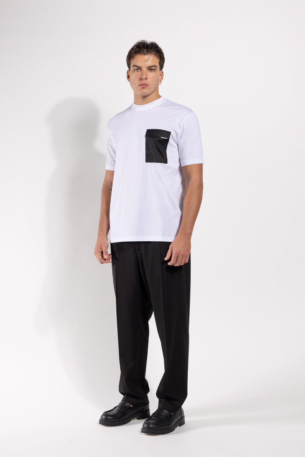 T-shirt Gavroche in cotone con taschino tecnico a contrasto