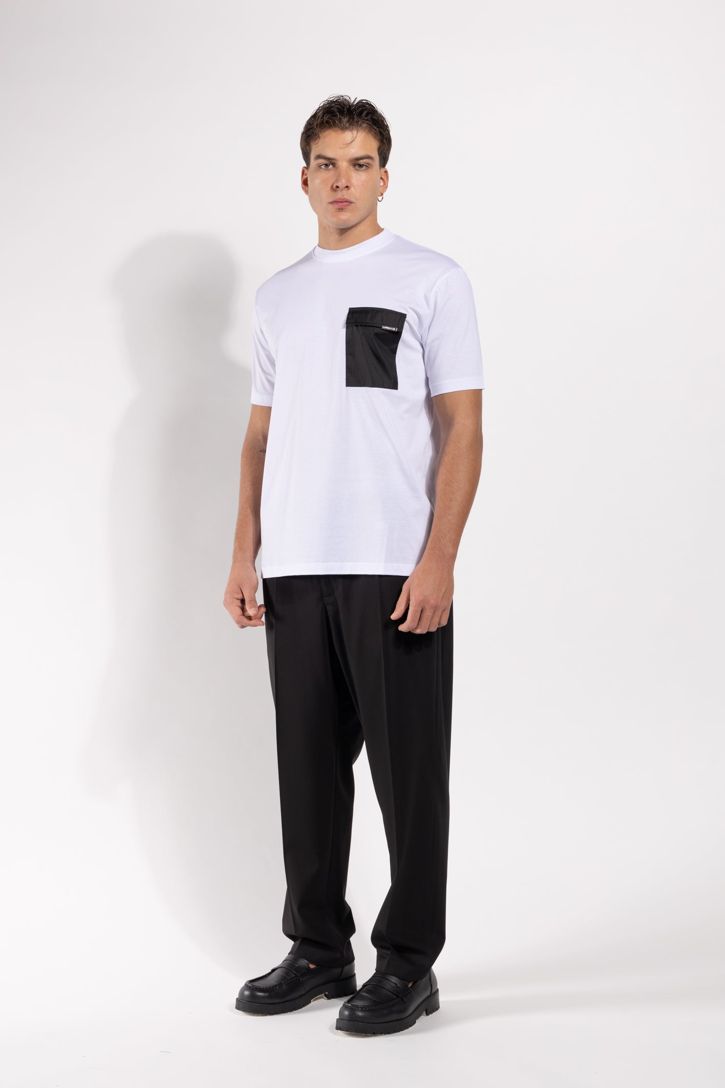 T-shirt Gavroche in cotone con taschino tecnico a contrasto