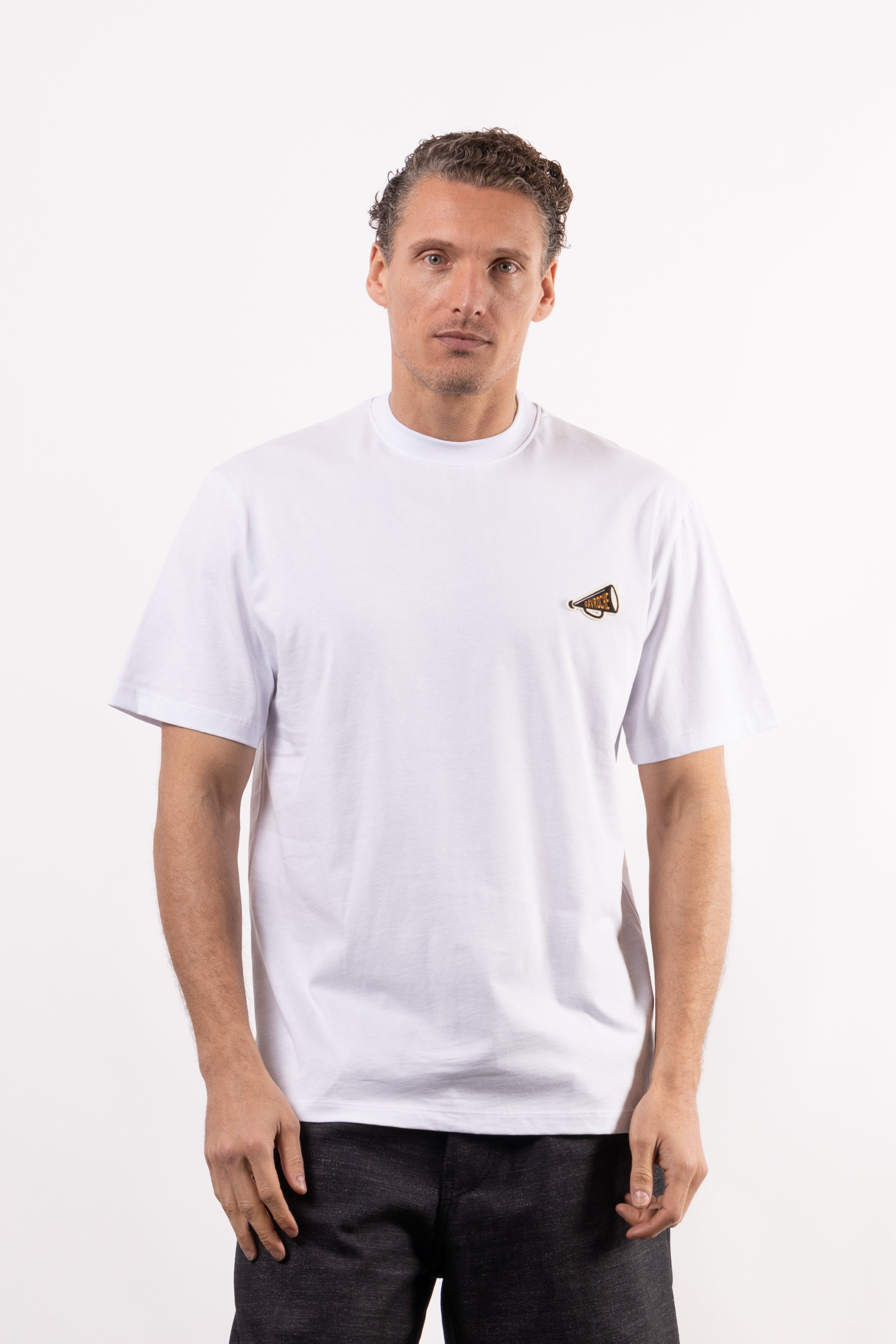 T-shirt 100% cotone con patch in tessuto