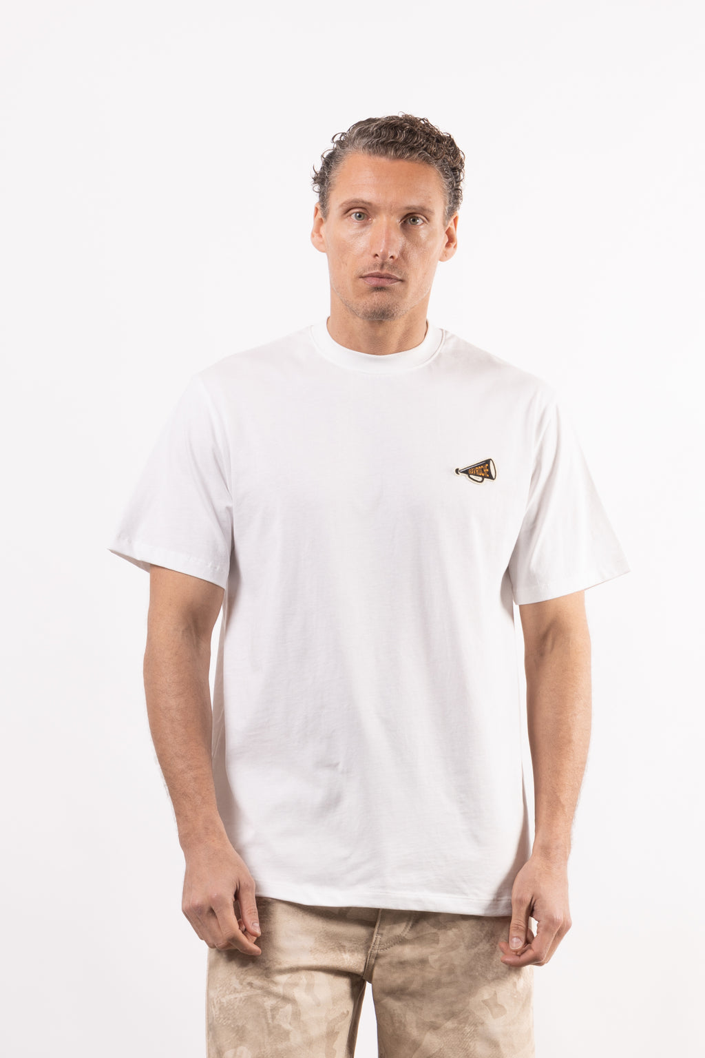 T-shirt 100% cotone con patch in tessuto