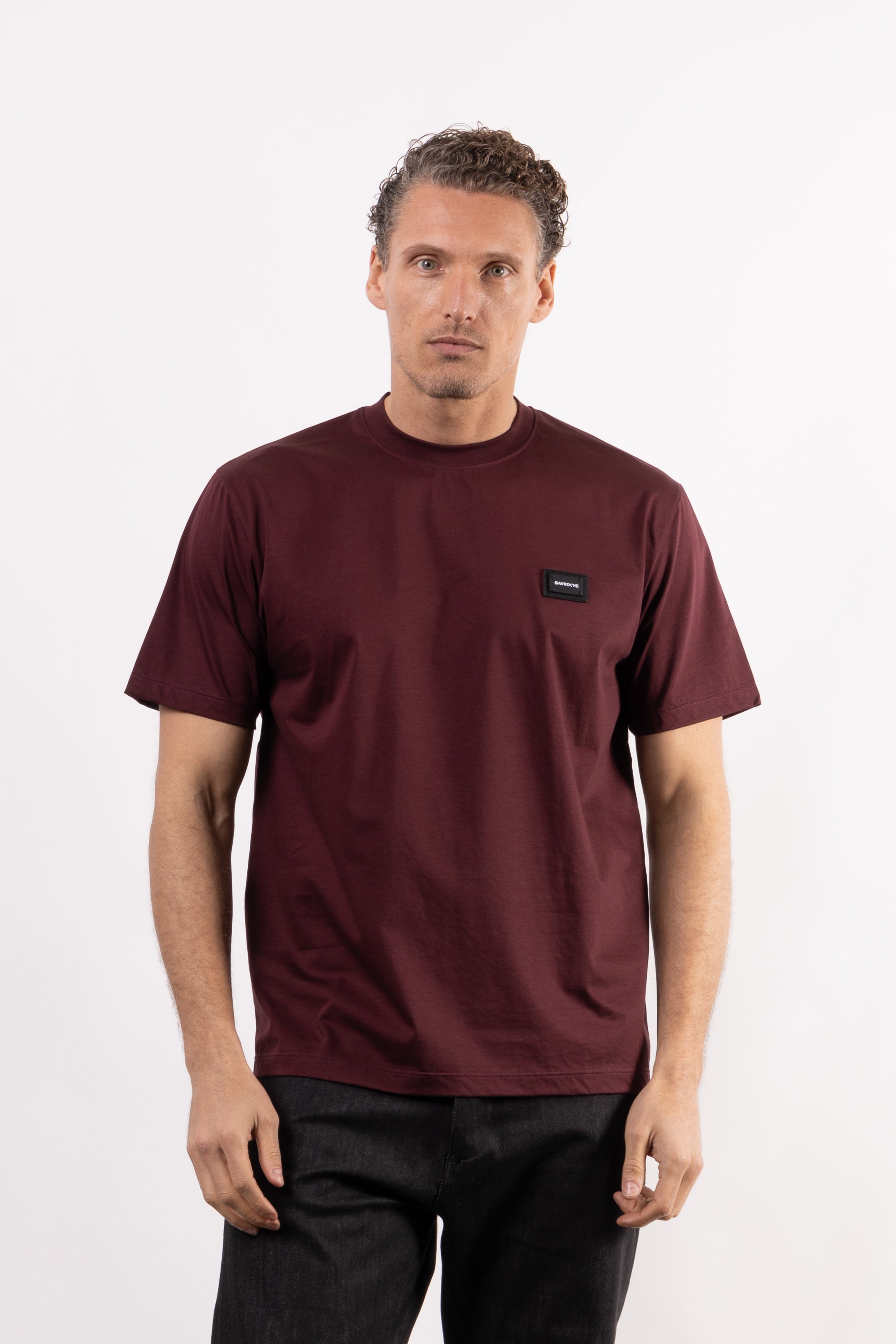 T-shirt 100% cotone mercerizzato con placchetta lato cuore