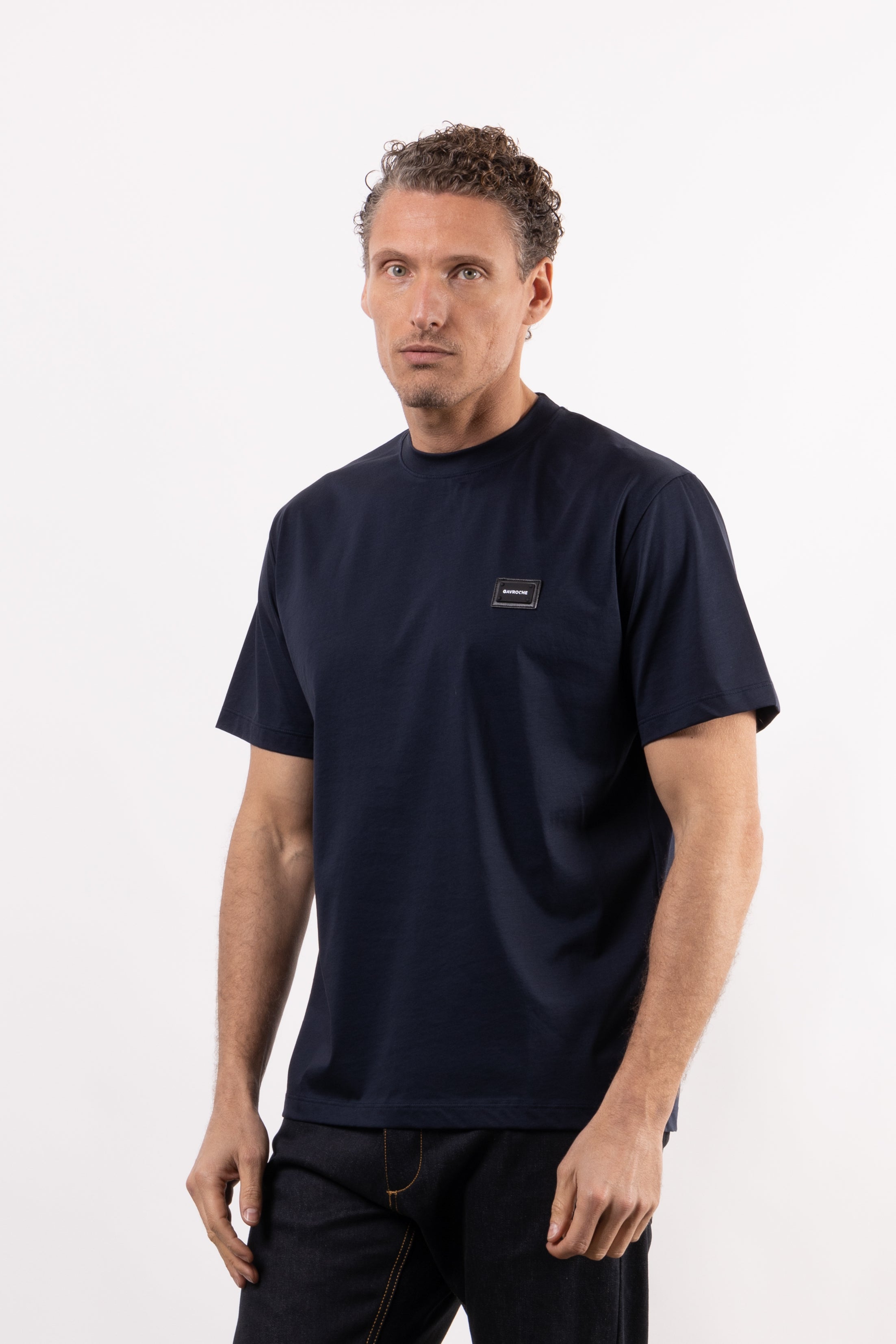 T-shirt 100% cotone mercerizzato con placchetta lato cuore