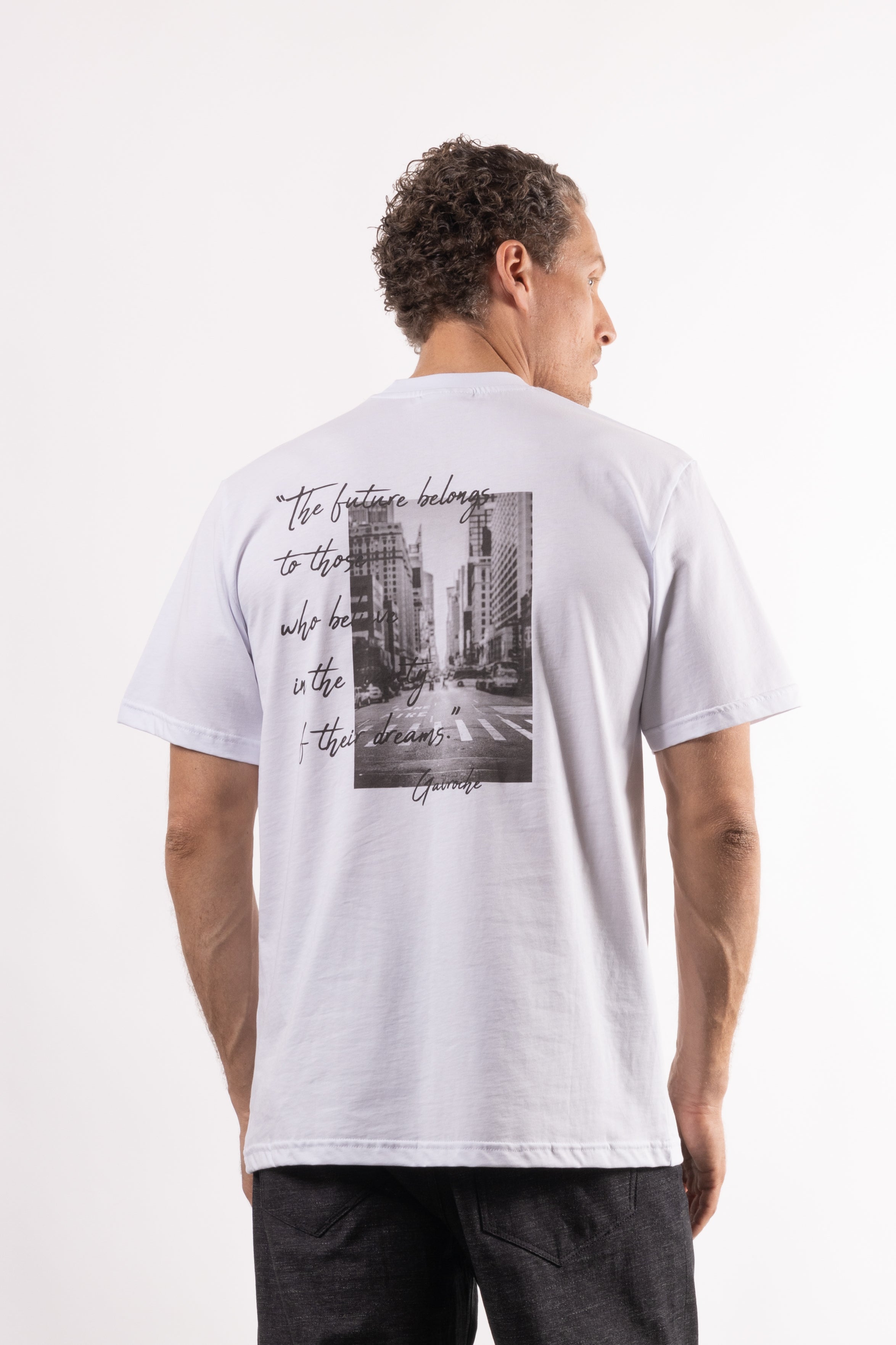 T-shirt con stampa sul retro