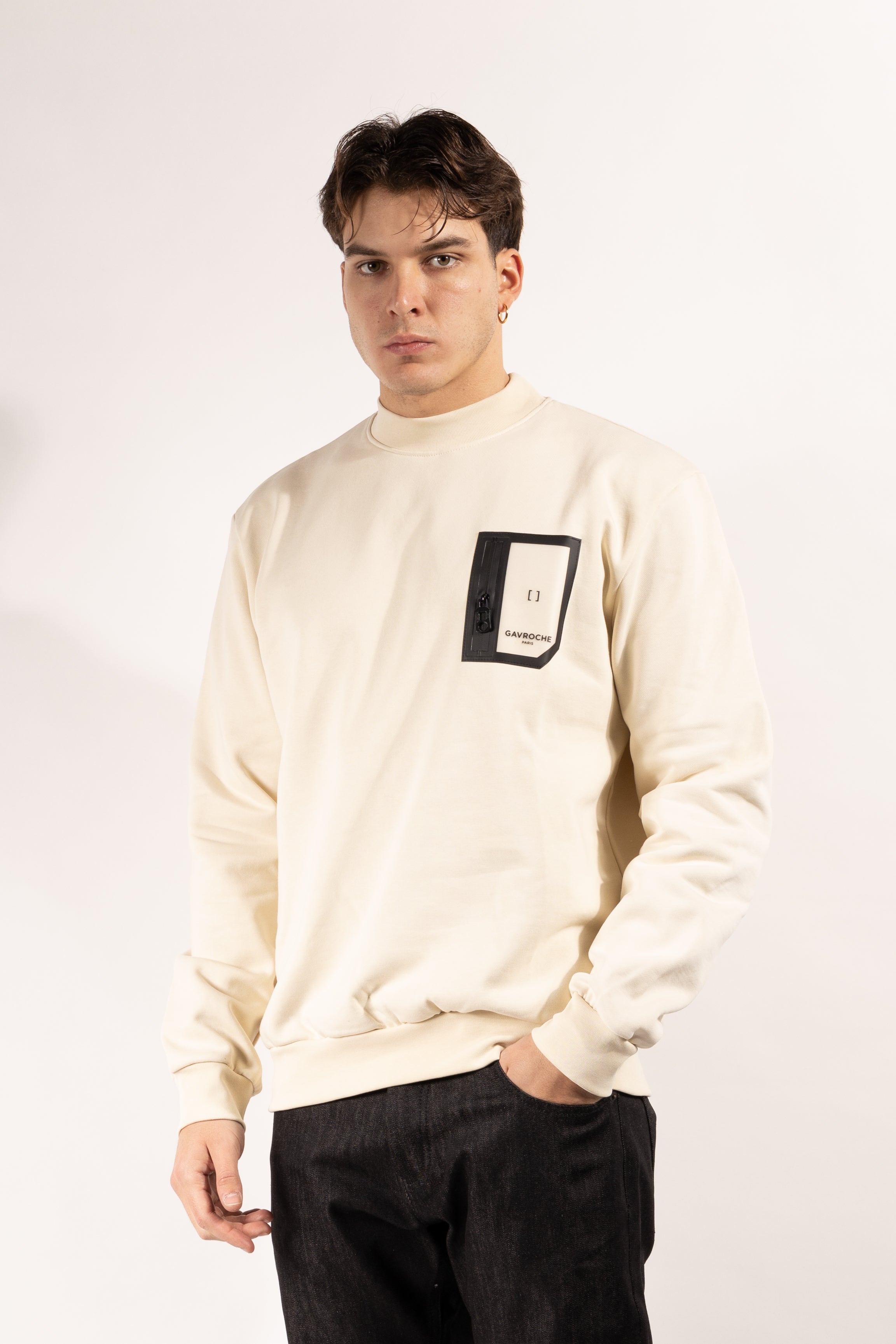 Felpa Gavroche in cotone con tasca a contrasto