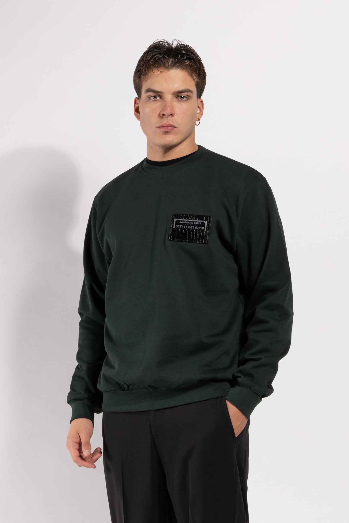 Felpa Gavroche girocollo con taschino portacarte