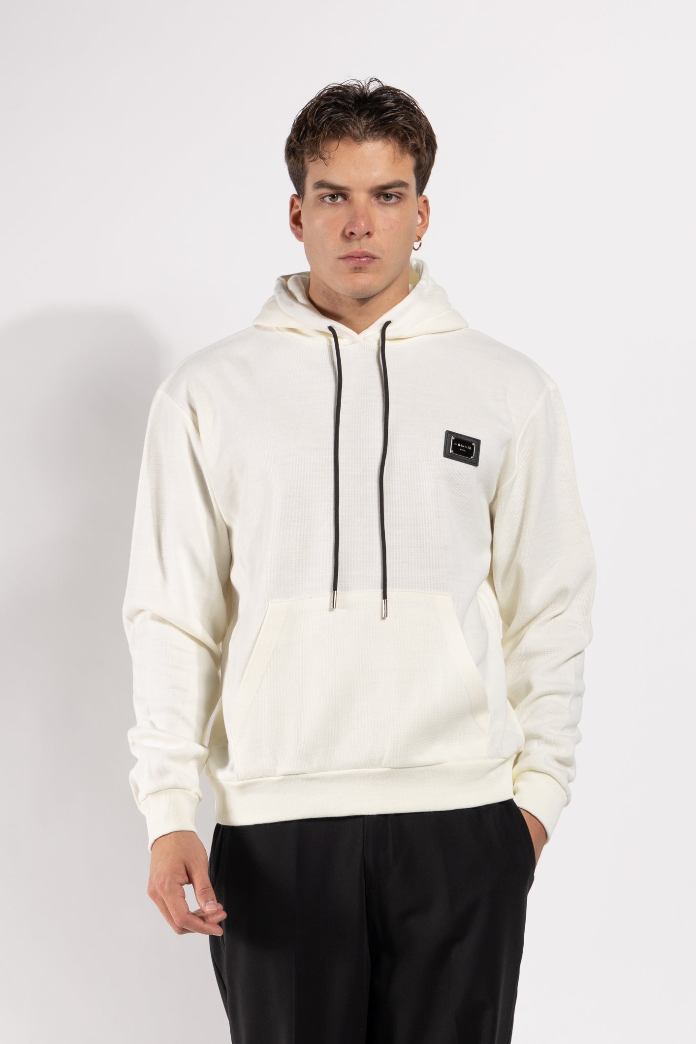 Felpa Gavroche con cappuccio in maglia compatta e placca logata