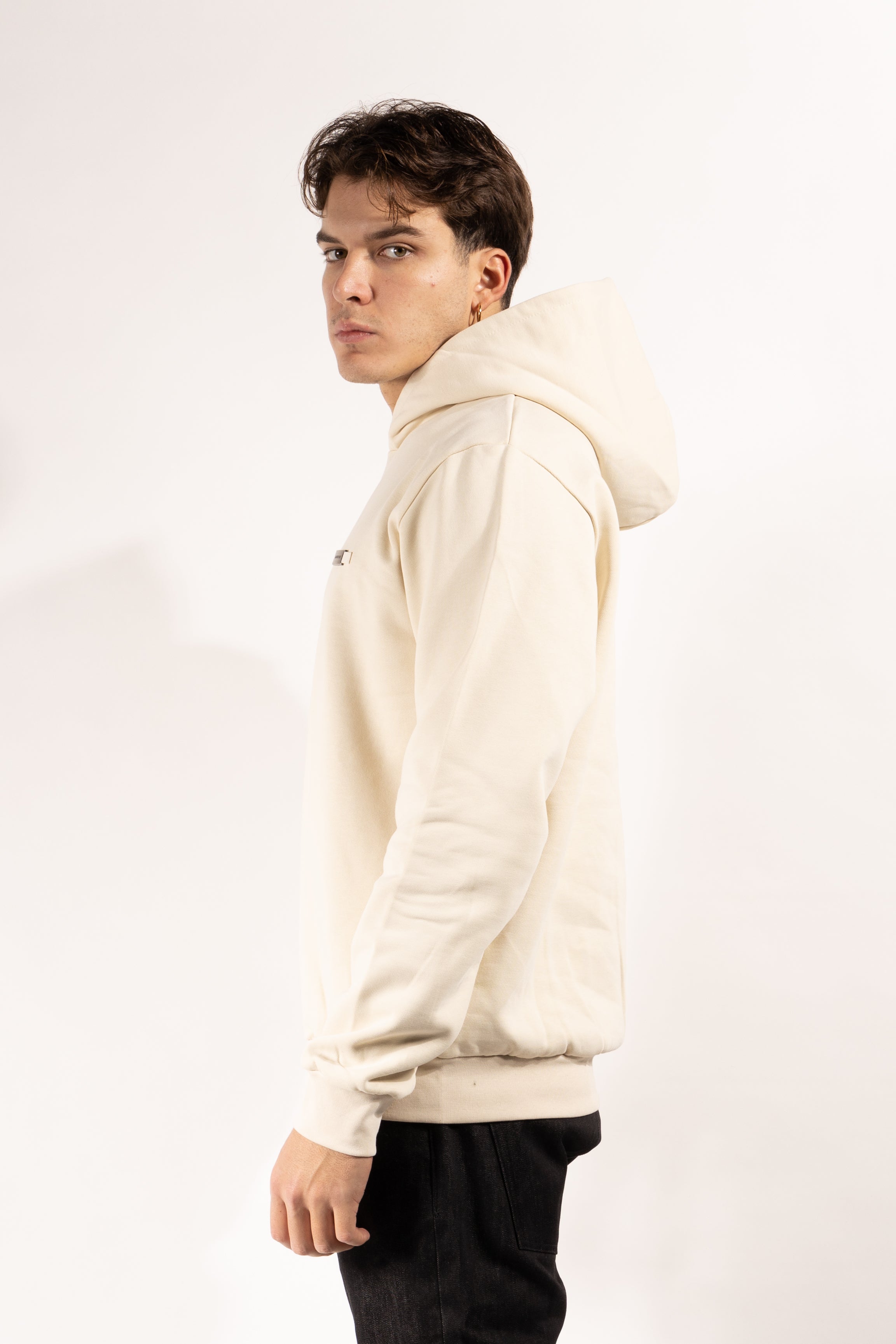 Felpa Gavroche con cappuccio in cotone e targhetta metallica