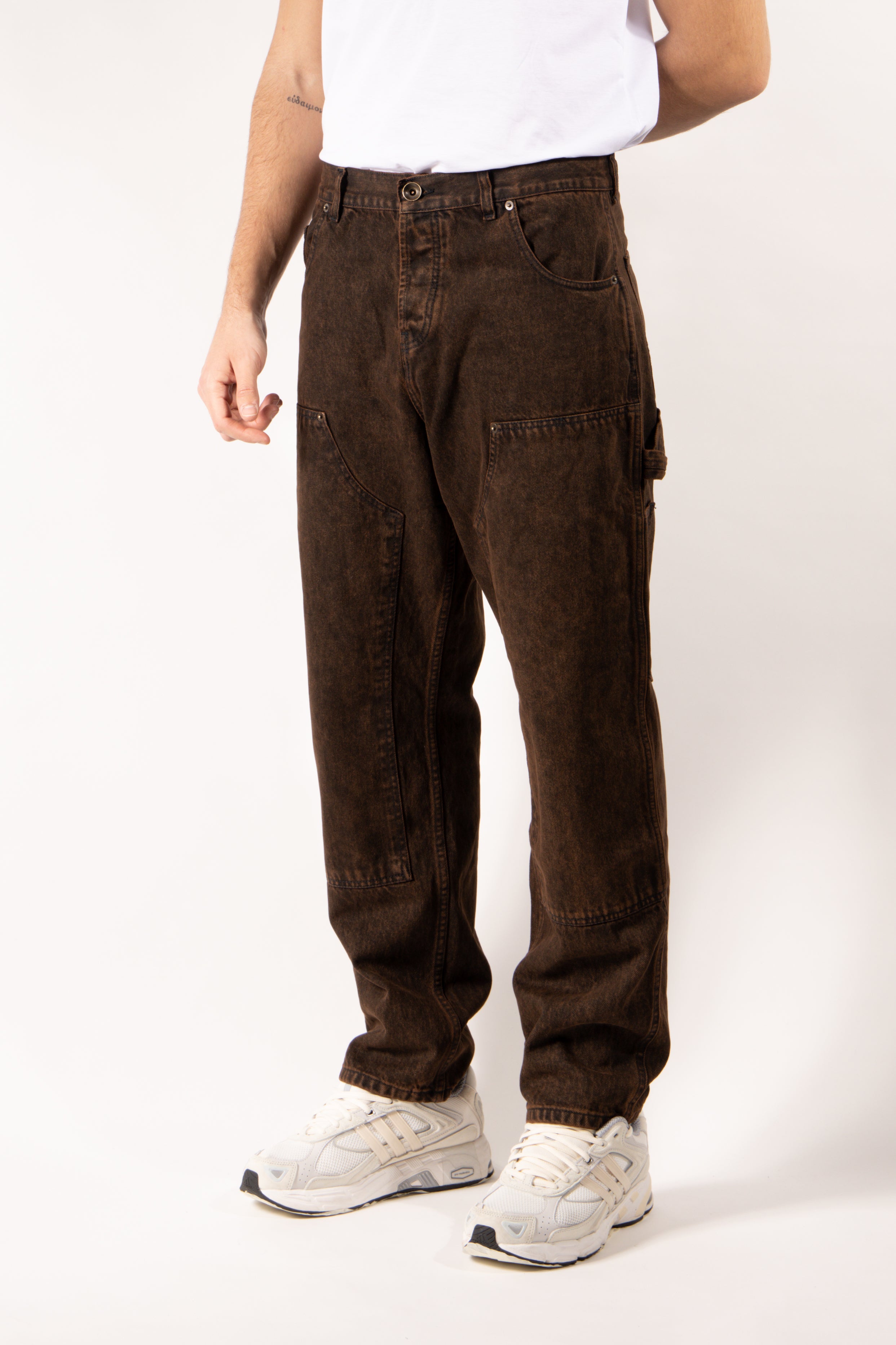 Jeans Gavroche Work marrone con dettagli utility