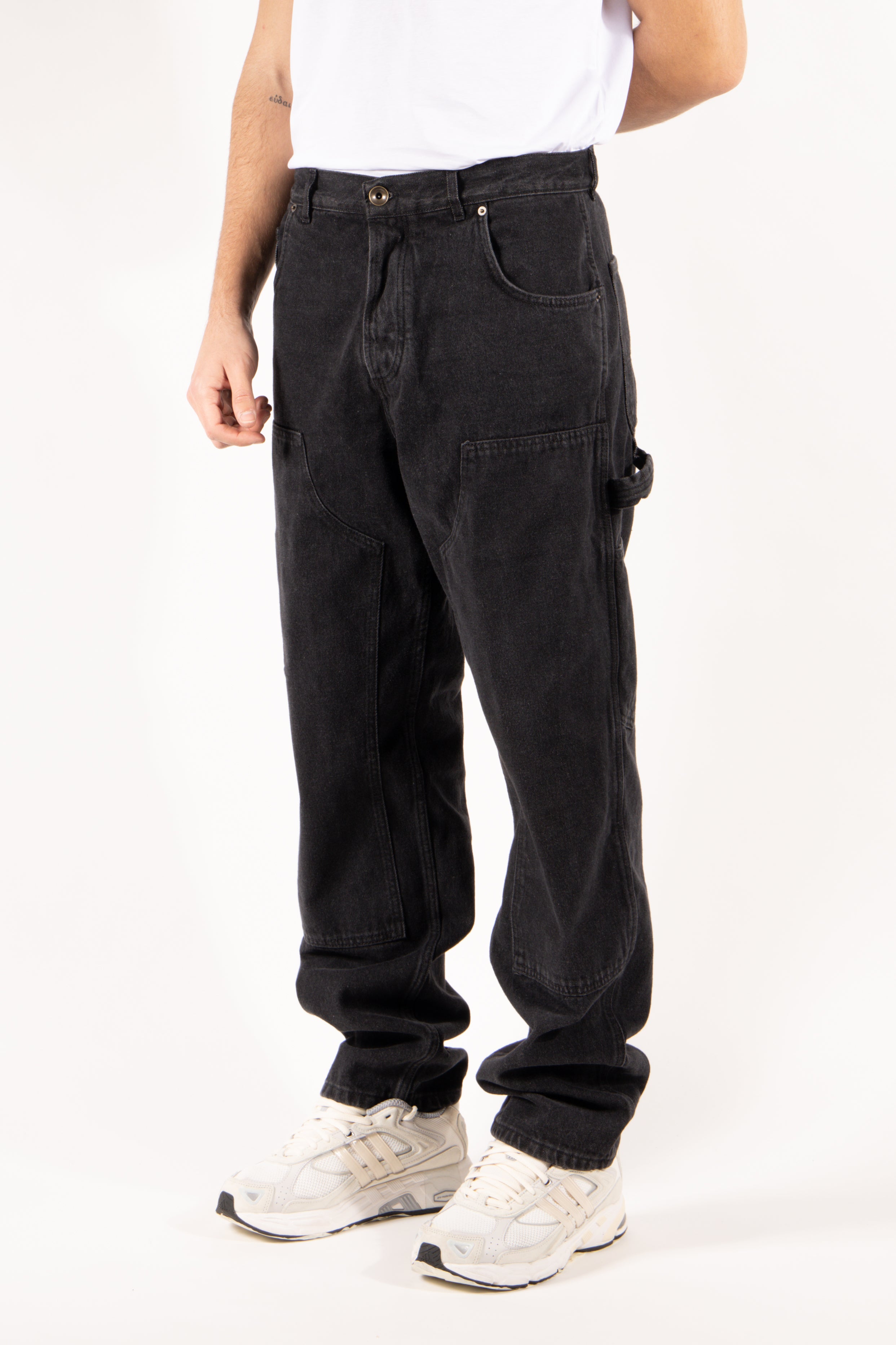 Jeans Gavroche Work nero vintage con dettagli utility