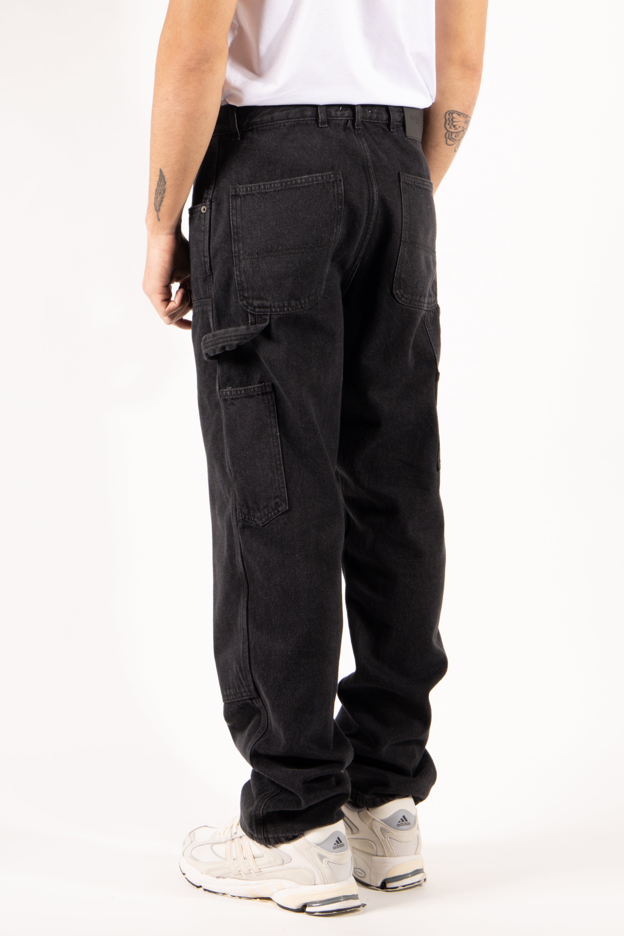Jeans Gavroche Work nero vintage con dettagli utility