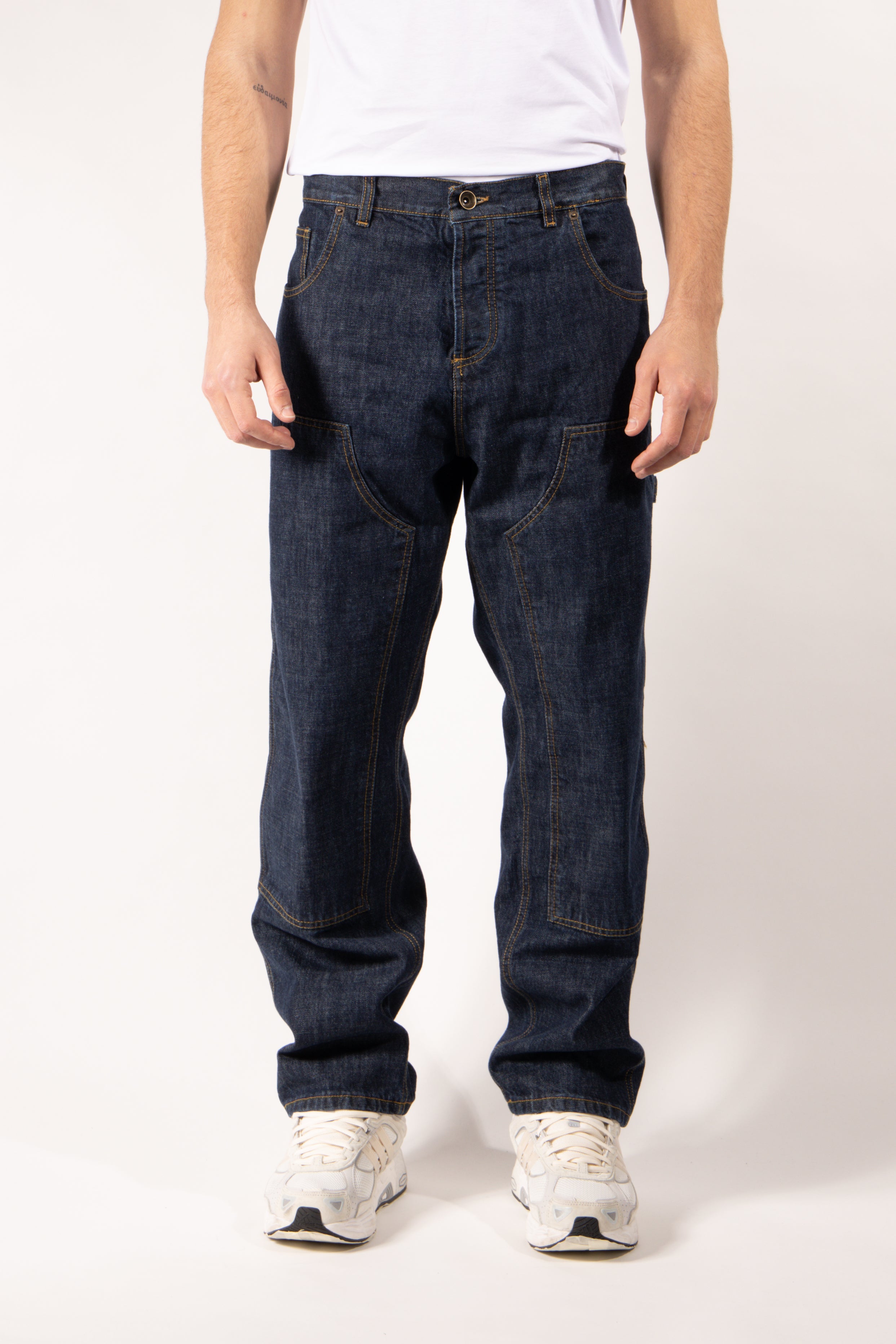 Jeans Gavroche Work in denim blu con tasche utility