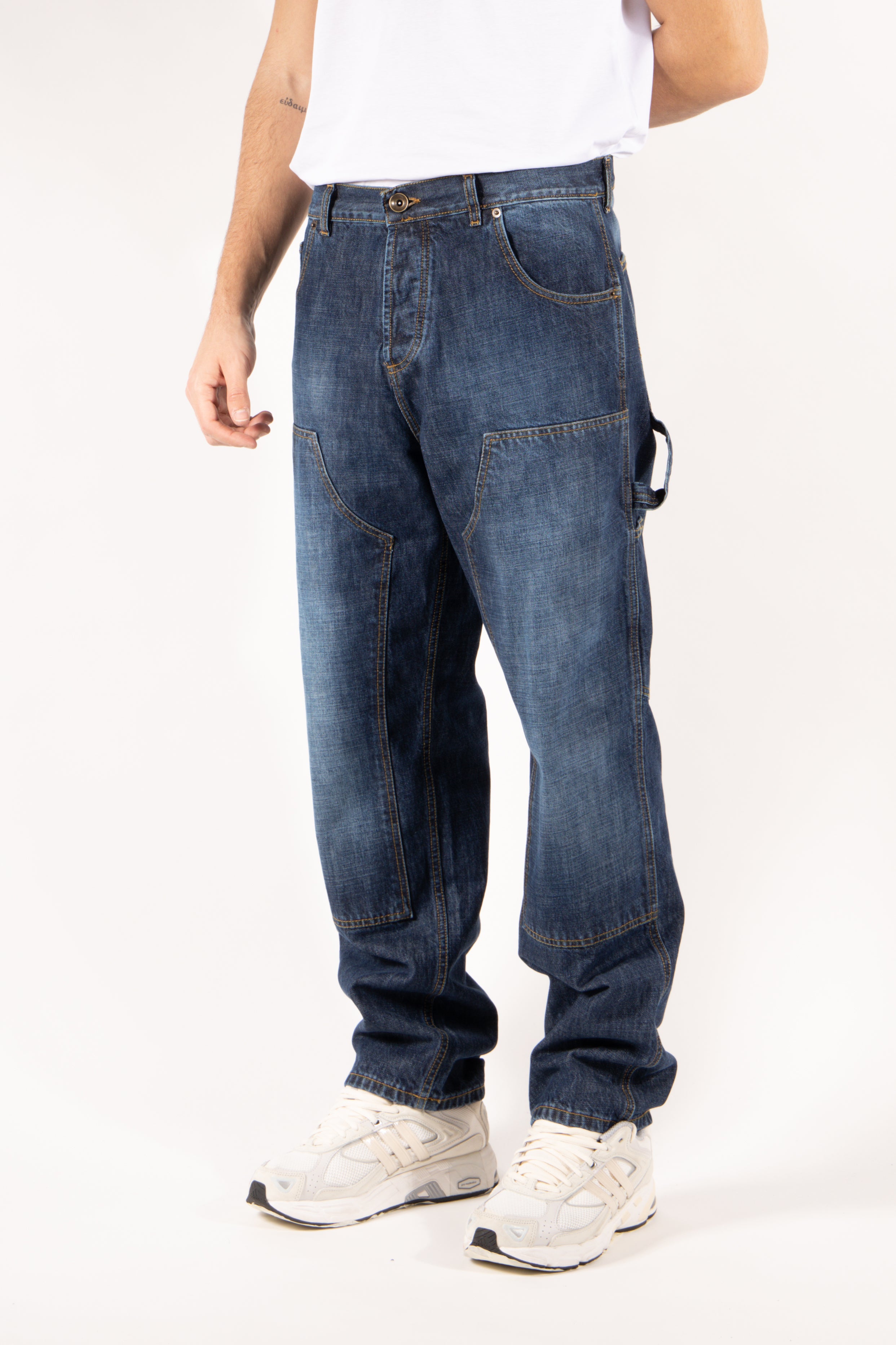 Jeans Gavroche Work blu lavato con dettagli utility