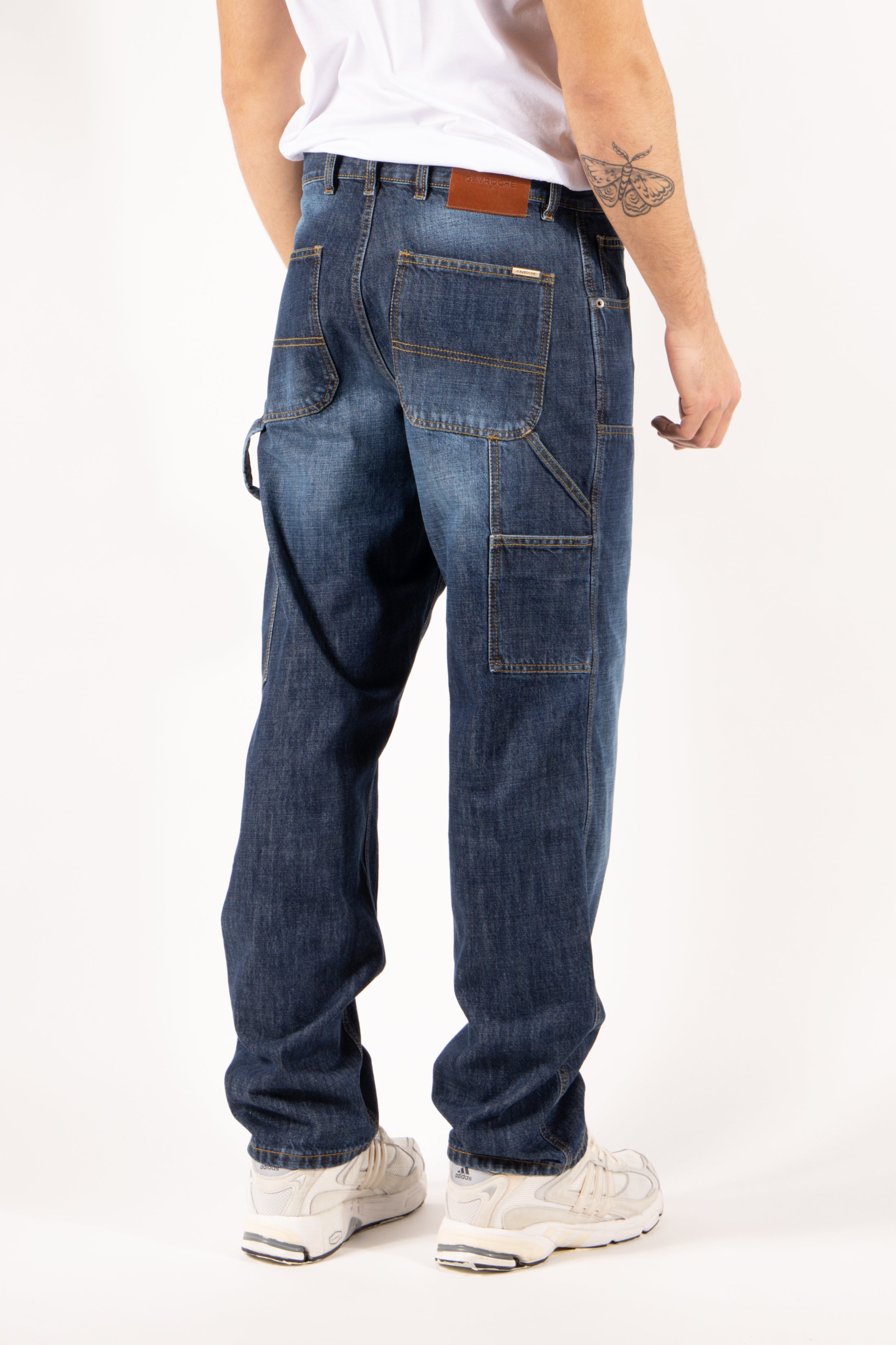 Jeans Gavroche Work blu lavato con dettagli utility