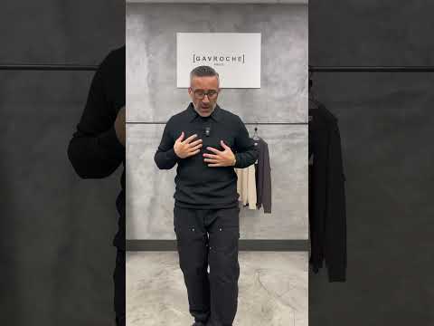 Polo Gavroche in maglia a costine con scollo a V